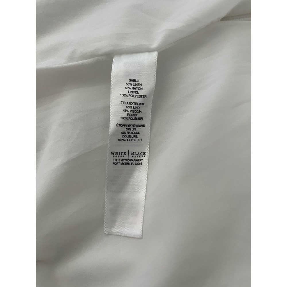 White House Black Market Size 4 White Linen Blend Lined Paneled Flare Mini Skirt - Picture 6 of 9
